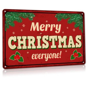 Christmas Decor Signs Vintage Farmhouse, Aluminum Metal Sign - 1 of 2