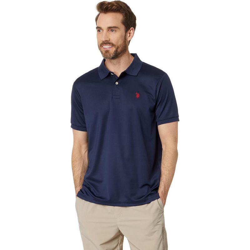U.S. Polo Assn. Men's Short Sleeve Classic Fit Solid Stretch Polo Shirt, 1 of 4