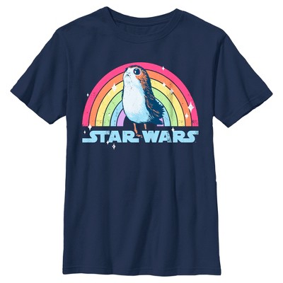 Boy's Star Wars The Last Jedi Porg Pride Rainbow Logo T-Shirt