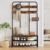 Hall Tree with Bench, Coat Rack & Shoe Storage - Entryway Organizer with 12 Double Hooks for Foyer, Mudroom, and Front Door - 4 of 4