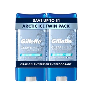 Gillette Clear Gel Men's Antiperspirant Deodorant - Arctic Ice - 3.8oz/2pk - 1 of 4