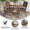 Flash Furniture Lourdes Indoor/Outdoor Commercial Bistro 31.5" Table, Black and White PE Rattan, Glass Top with 4 Stack Chairs - 3 of 4