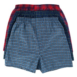 Fruit of the Loom Men's Plaid Tartan Boxer Underwear (3 Pack) - 1 of 4