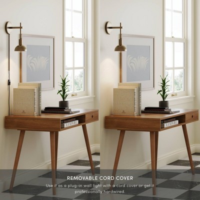 Tamlin Brass Gold Dimmable Wall Sconce Set of 2