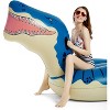 Jasonwell Inflatable Dinosaur & Shark Pool Floats – Giant 124" T-Rex & Shark Ride-On for Kids & Adults, Summer Beach Raft Lounge Toy, Blue & Maroon - 4 of 4