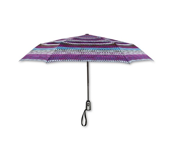 ShedRain Auto Open/Close Air Vent Compact Umbrella   - Purple Stripe