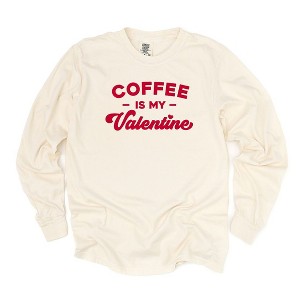 Simply Sage Market Women's Coffee Is My Valentine Long Sleeve Garment Dyed Tee - 1 of 2