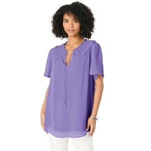 Roaman's Ruffle Sleeve Blouse - 1 of 3