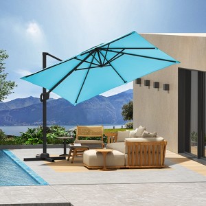 10ft Large Cantilever Patio Umbrella - 360° Rotating, Aluminum Outdoor Shade for Garden, Deck, Pool - 1 of 4