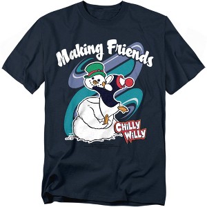 Chilly Willy Making Friends Adult T-Shirt - 1 of 4