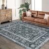 Area Rug for Living Room, Machine Washable Boho Rug for Bedroom, Low Pile Lightweight Thin Floral Vintage Distress Print Pattern Carpet - 3 of 4