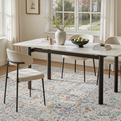 MontVoo Vintage Floral Soft Washable Rug