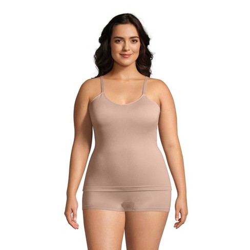 Lands' End Women's Seamless Cami With Built In Bra - Large - Clay Bisque :  Target