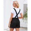 Coolmee Women's Maternity Sleeveless Rompers Cotton Linen Short Overalls Casual Summer Bib Shortalls with Pockets - 4 of 4