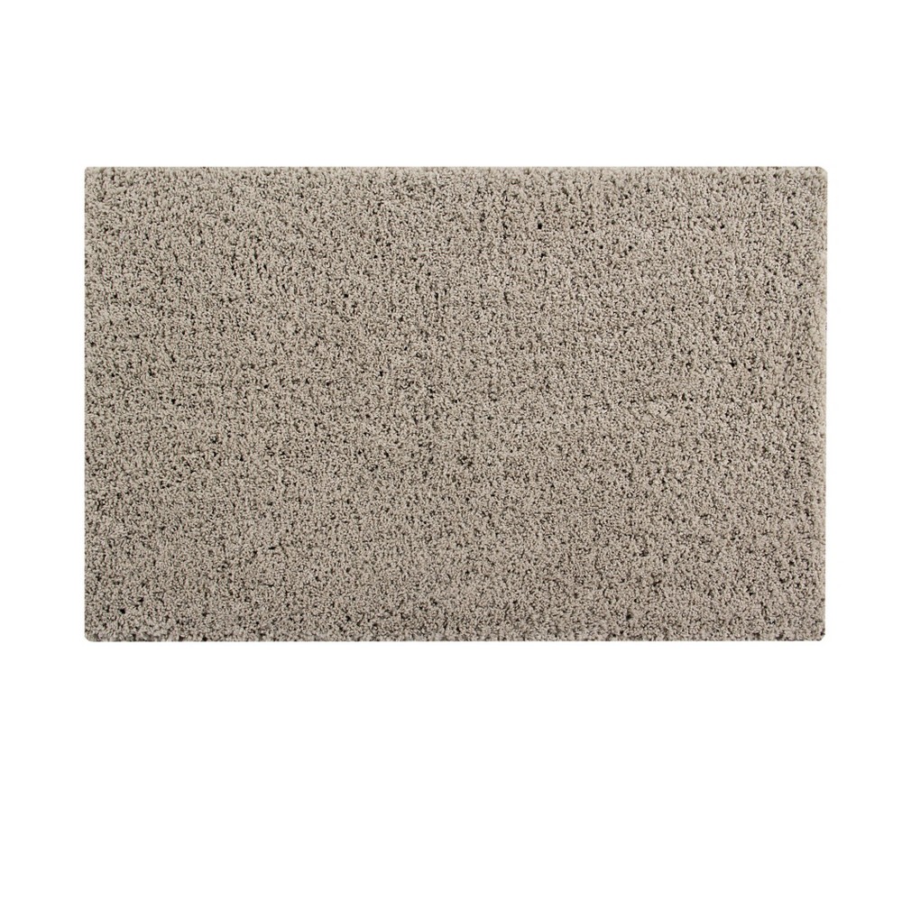 Photos - Bath Mat 21"x34" Micro Plush Collection 100 Micro Polyester Rectangle Bath Rug Beig