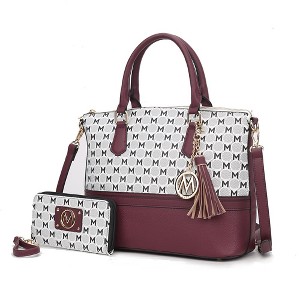 MKF Collection Saylor Circular M Emblem Print Women’s Tote Bag with Wallet by Mia K - 1 of 4