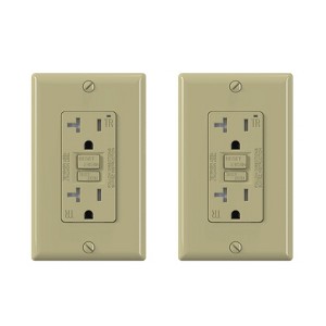 ELEGRP GFCI Outlet,20A Self-Test GFCI Electrical Outlet, Tamper Resistant Receptacle with Wall Plate, UL Listed, Ivory 2PC - 1 of 1