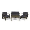 GDFStudio Abena Outdoor Acacia Wood 4 Seater Chat Set with Cushions - 2 of 4