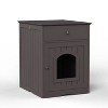 LunaLulinlk L-Brown Indoor cat house with lid, hidden litter box fence, cat furniture cabinet with lid - 4 of 4