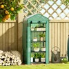 Outsunny 4 Tier Mini Greenhouse with Screen Roof, 27.6" x 19.7" x 62.2", Portable Small Greenhouse with High Strength PE Cover - image 3 of 4