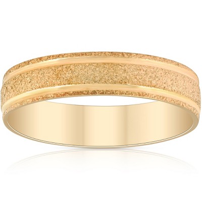 Pompeii3 5mm Brushed Wedding Band 10K Yellow Gold