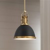 Possini Euro Design Black Burnished Brass Mini Pendant Light 9 3/4" Wide Modern Bowl Fixture for Kitchen Island Dining Room - image 2 of 4