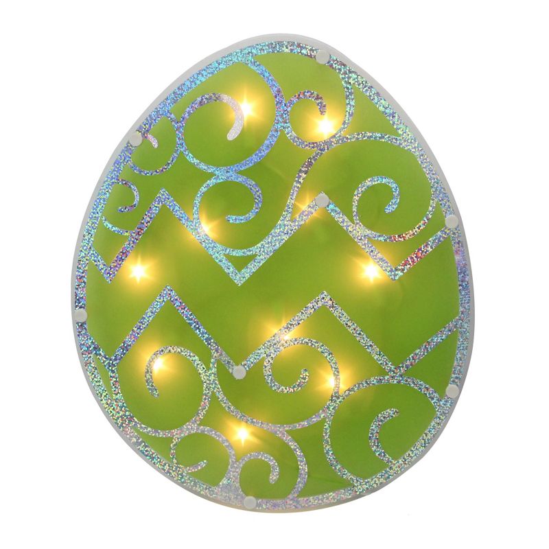 Northlight Lighted Easter Egg Window Silhouette - 12" - Green, 1 of 6