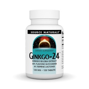 Ginkgo 24 Biloba Extract 120mg by Source Naturals, Inc.  -  120 Tablet - 1 of 3