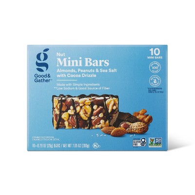 Almond, Peanut and Sea Salt with Cocoa Drizzle Mini Nut Bars - 7.05oz/10ct - Good & Gather™