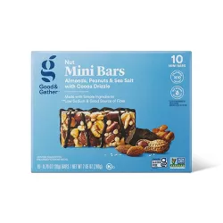 Almond, Peanut and Sea Salt with Cocoa Drizzle Mini Nut Bars - 7.05oz/10ct - Good & Gather™