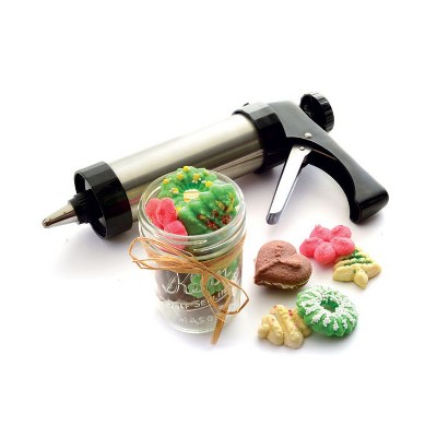 Stainless Steel Cookie and Icing Press with Black Handle and Storage Case