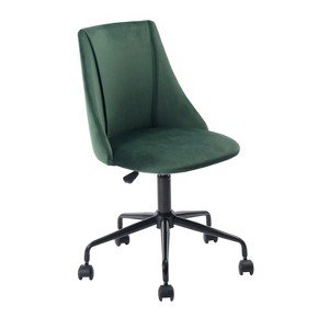 HomeRoots Green and Black Adjustable Height Swivel Rolling Office Chair - 1 of 4