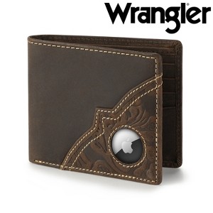Wrangler Men’s Bifold Slim RFID Blocking Wallet, Genuine Leather, Casual Everyday 11-22 Card Capacity with AirTag Holder Window, Gift Ideas for Him - 1 of 4