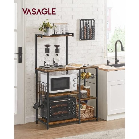 VASAGLE Baker's Rack Microwave Stand Kitchen Storage Rack with Wire Basket 6 Hooks & Shelves for Spices Pots & Pans - image 1 of 4