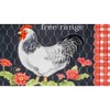 Olivia's Home Rooster with Red Gingham Doormat – Farmhouse Indoor Accent Mat, Country Kitchen Decor, 22" x 32", Charming Rustic Style - 2 of 3