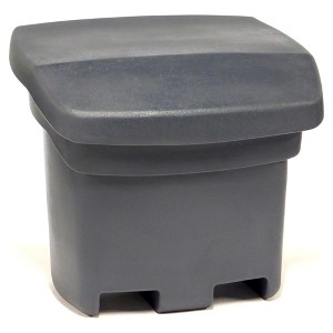 FCMP Outdoor 37 Gallon Salt and Sand Storage Bin, Multipurpose Deck Box for Patio, Porch or Shed, Industrial Large Container for Outdoor Storage, Grey - 1 of 4