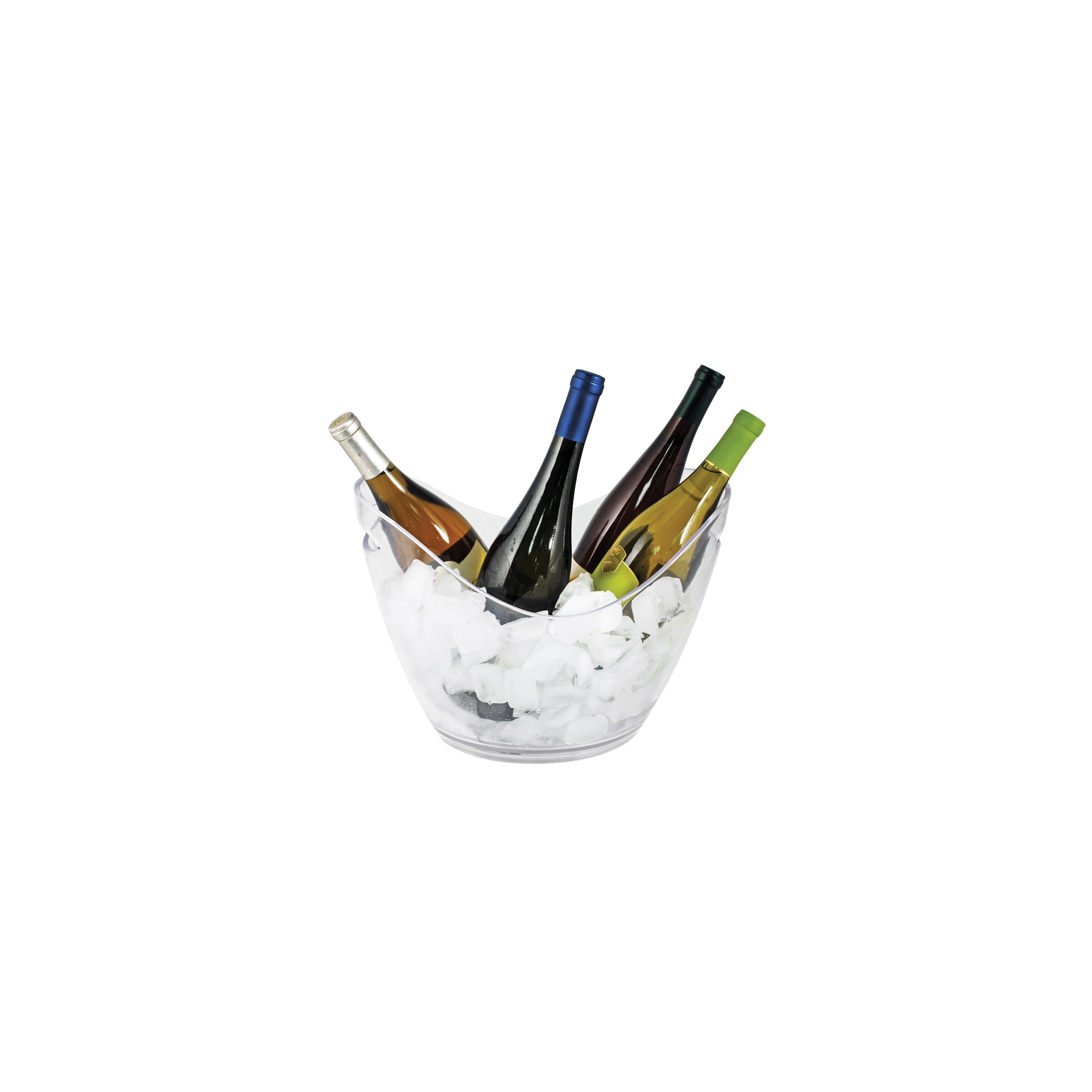 True Chill 2 Gallon Clear Ice Bucket for Champagnes, Wines, Beer & Soda, Acrylic Bucket Holds 5 Wine Bottles for Weddings, Birthdays and Pool Parties