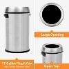17 Gallon/65 Liter Trash Can, Stainless Steel Rubbish Bin, Commercial Grade Waste Container, Round Garbage Can for Outdoor, Home Office, Restaurant - 4 of 4