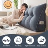 Soft Wedge Teddy Velvet Headboard Pillow w/ Side Pocket - PP Cotton Filled, Triangular Backrest Cushion for Dorm Bed - 3 of 4