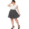 Agnes Orinda Plus Size Suspender Skirt for Women Detachable Strap Polka Dots A-Line Skirts - 2 of 4