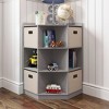 RiverRidge Kids' Corner Playroom Cabinet with 6 Toy Storage Cubbies and 3 Angled Shelves with 4 Fabric Bins - 2 of 4