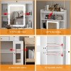 Elecwish Small Vanity Desk with Sliding Mirror and Lights White Makeup Vanities Set with Drawers Compact Dressing Table with Cabinet and Adjustable - 4 of 4
