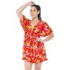 HAPPY BAY Women's Summer Bathing Suit Cover-up Mini Wrap Dresses X-Large-XX-Large Orange Tie Dye Design - 4 of 4