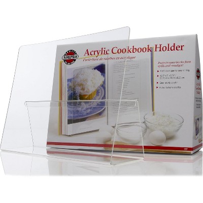 Acrylic CookBook and IPad Tablet Holder, 9"D x 12.5"W x 3.25"H, Versatile Stand for Kitchen Counter or Table