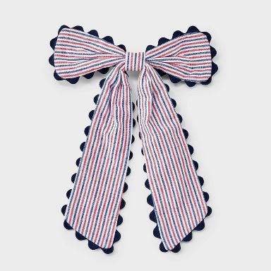 Girls' Striped Knit Bow Barrette - Cat & Jack™