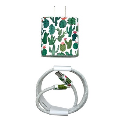 Olivia Pratt Printed Wall Charger 20W USB-C Power Adapter with USB-C to Lightning 3.3ft Nylon Cable