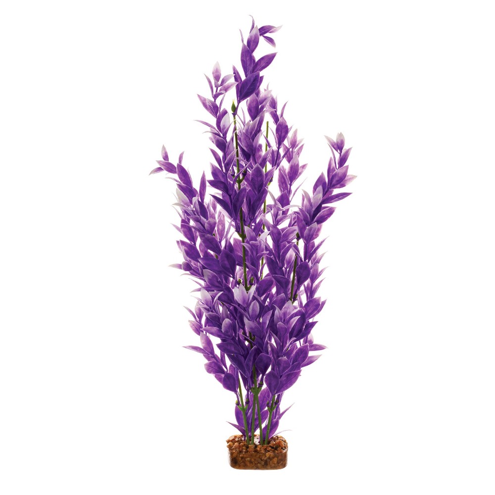 GloFish Purple & White Extra-Large Fluorescent Aquarium Decor: Ideal Plant for Blue LED Tanks, 15.75" Height