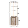 VECELO 63" Tall Corner Bookshelf 6-Tier Corner Shelf Standing Cabinet Organizer with LED Light and Charging Station, Small Space, Brown/Gray - 3 of 4