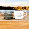 Pavilion Gift Company - Best Mom Ever - 4 Oz Candle Mug Gray & Cream Neutral Stackable To: & From: Tag Gift Set - 2 of 4