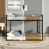 Okak Twin over Twin Metal Floor/Tall Bunk Bed with Vent Board, Noise Reduced Kids Bunk Beds with Safety Guardrail, Heavy-Duty Bed Frames for Bedroom - 2 of 4